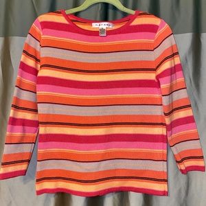 Rafael Sweater with orange and pink stripes, S